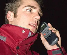Man using VHF Radio